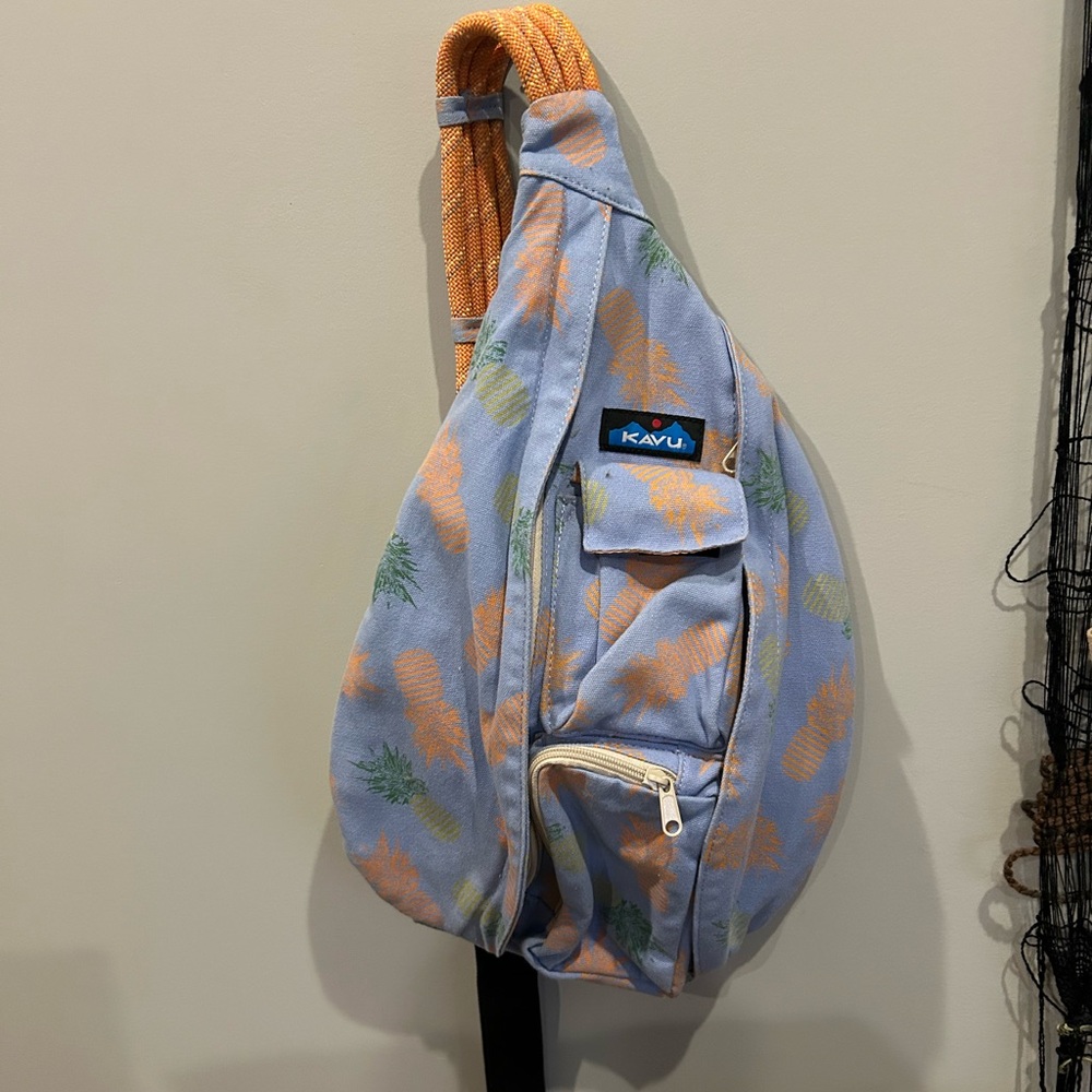 KAVU Pineapple Print Sling Bag rope crossbody hiking